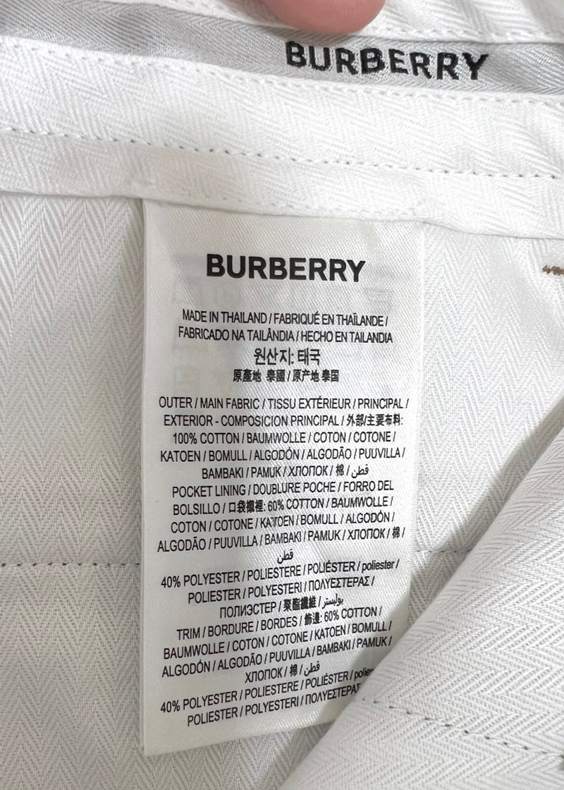 Burberry Beige Logo Appliqué Chinos Bermuda Shorts