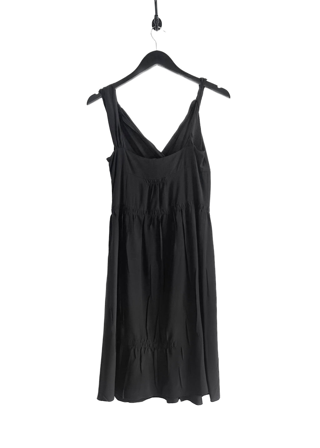 Miu Miu black silk pleated tank dress
