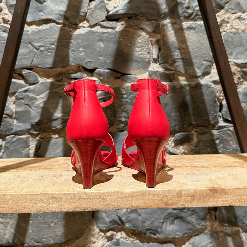 Hermès Red Legend Wedge Sandals