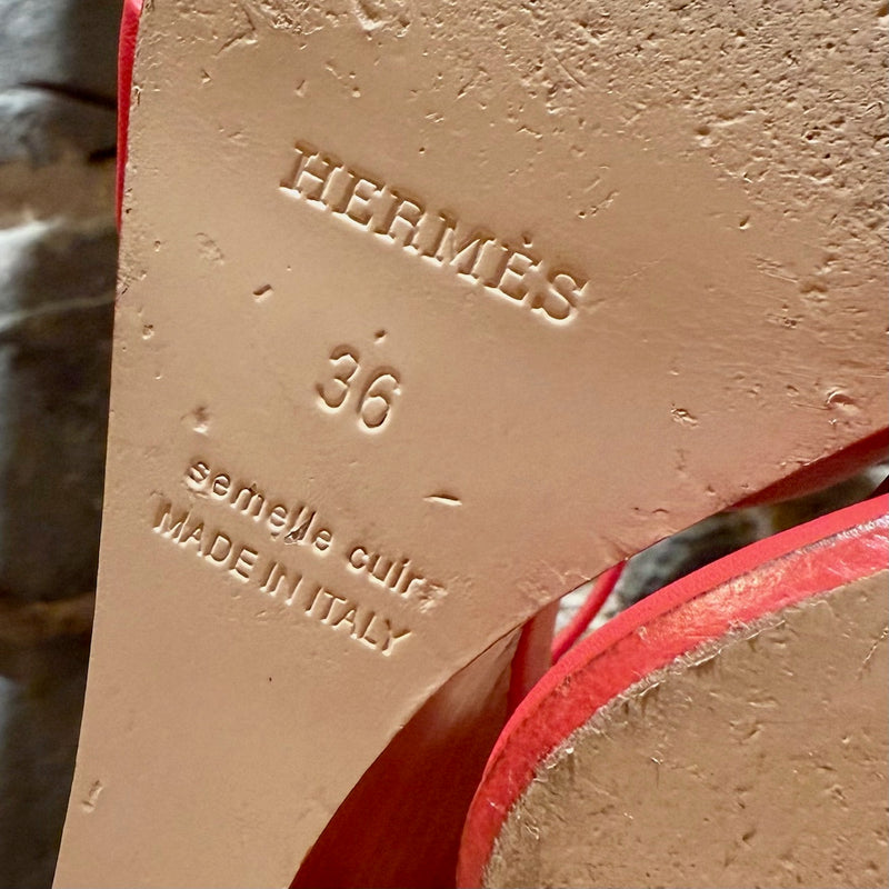 Hermès Red Legend Wedge Sandals