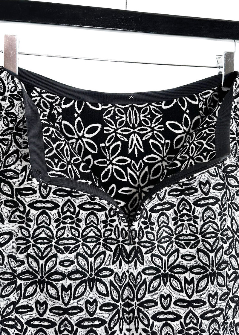Alaïa White Black Floral Knit Skirt