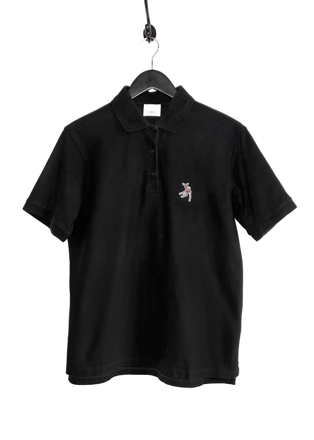 Burberry Black Copland Deer Embroidered Piqué Polo Shirt