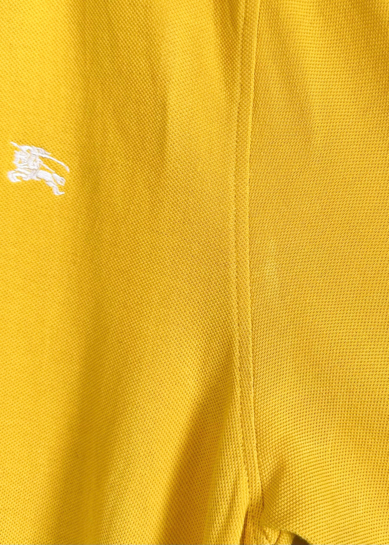 Polo en coton piqué jaune Burberry