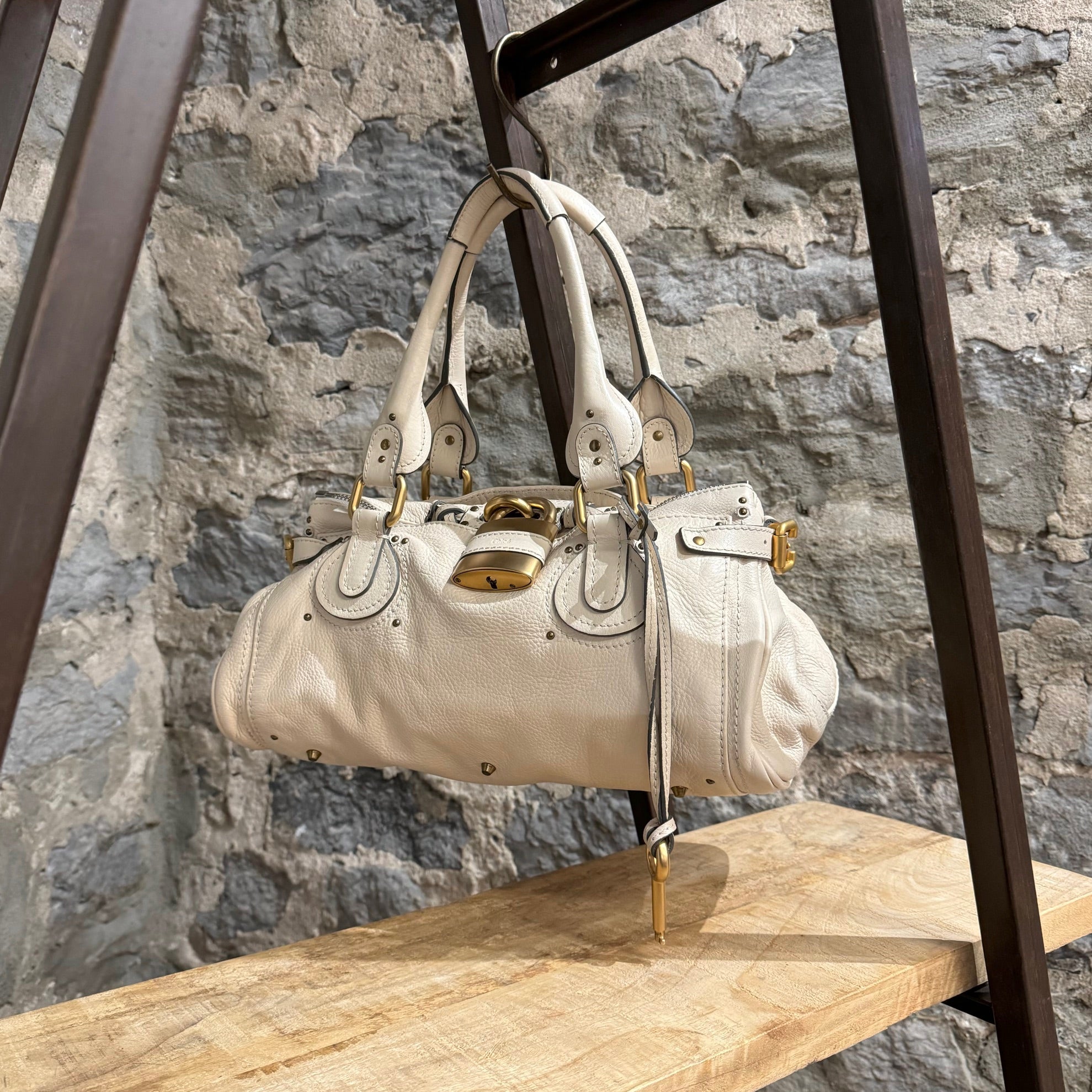 Cream hotsell leather handbag