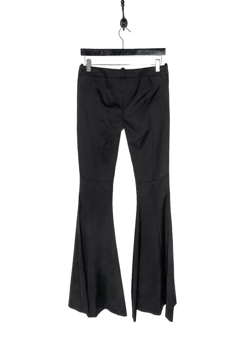 Balmain Black Biker Flare Bell Bottom Dress Pants