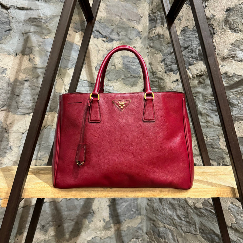 Prada Red Saffiano Lux Large Galleria Tote Bag