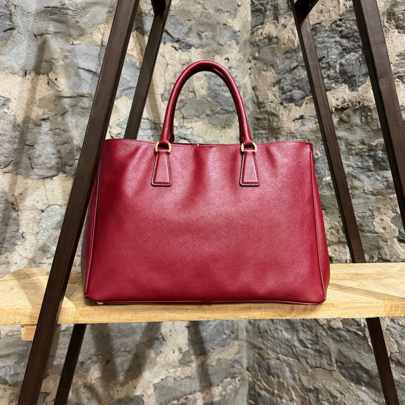 Prada Red Saffiano Lux Large Galleria Tote Bag