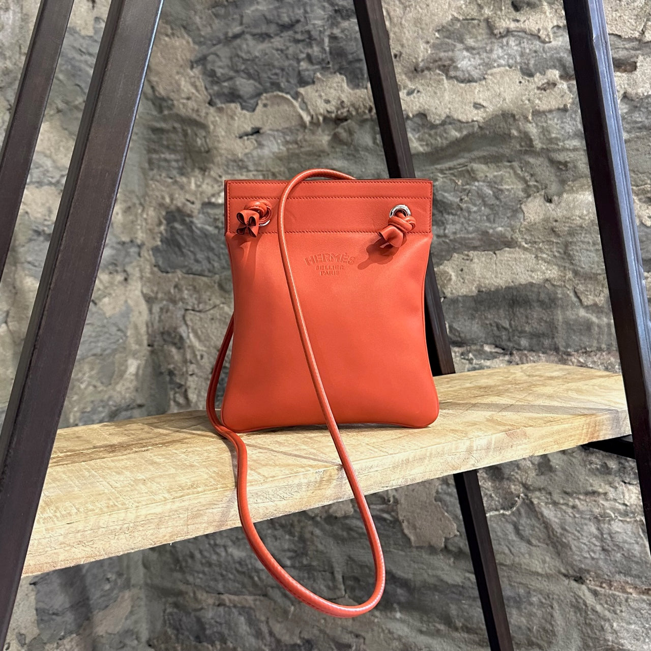 Hermès Orange Brûlé Swift Milo Aline Mini Crossbody Bag