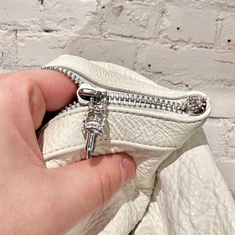 Chrome Hearts White Silver Cross Monica Mini Duffle Bag