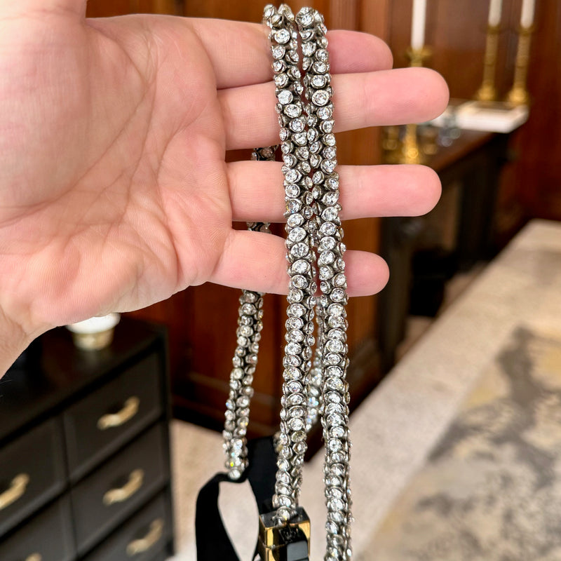 Collier sautoir orné de pierres en cristal Dries Van Noten