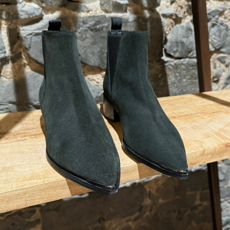 Bottes Acne Studios Chelsea Jensen en daim vert