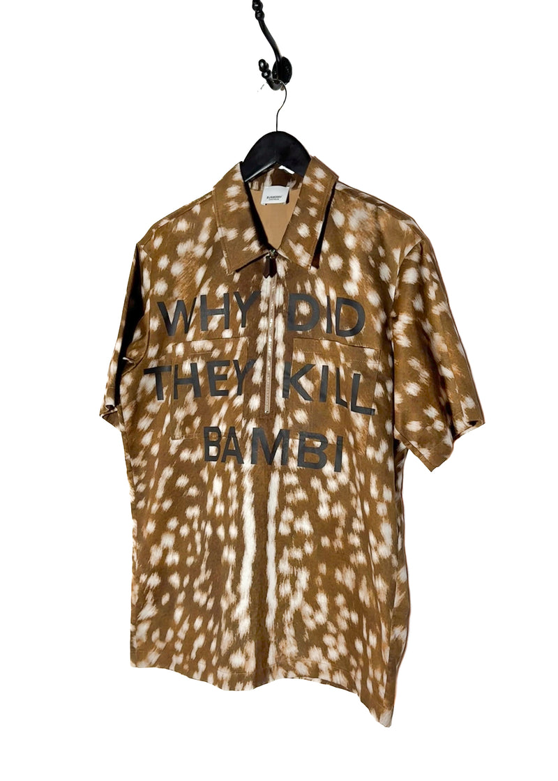 Burberry "Who Killed Bambi?" Runway Deer Printed Shirt