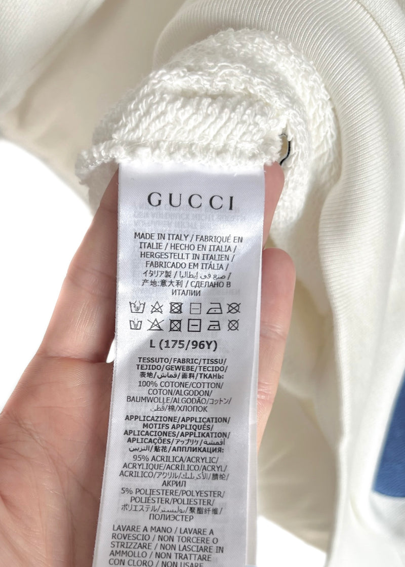 Sweat-shirt brodé ours Gucci original ivoire