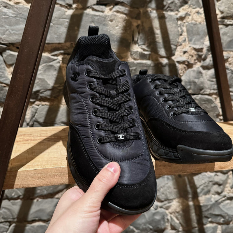 Chanel Black Nylon CC Sneakers