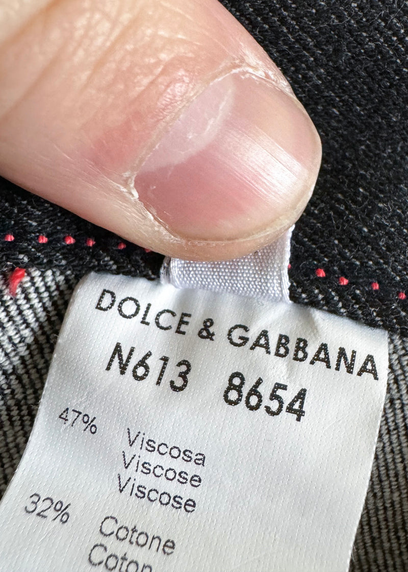 Denim vintage Dolce & Gabbana Cool Wool avec accent de coutures roses