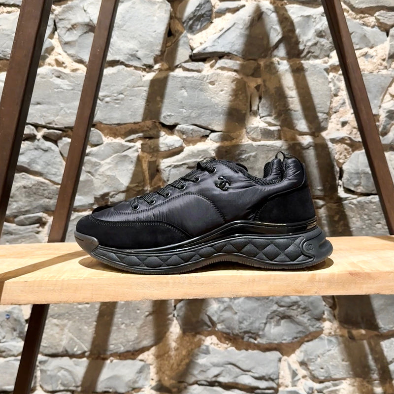 Chanel Black Nylon CC Sneakers