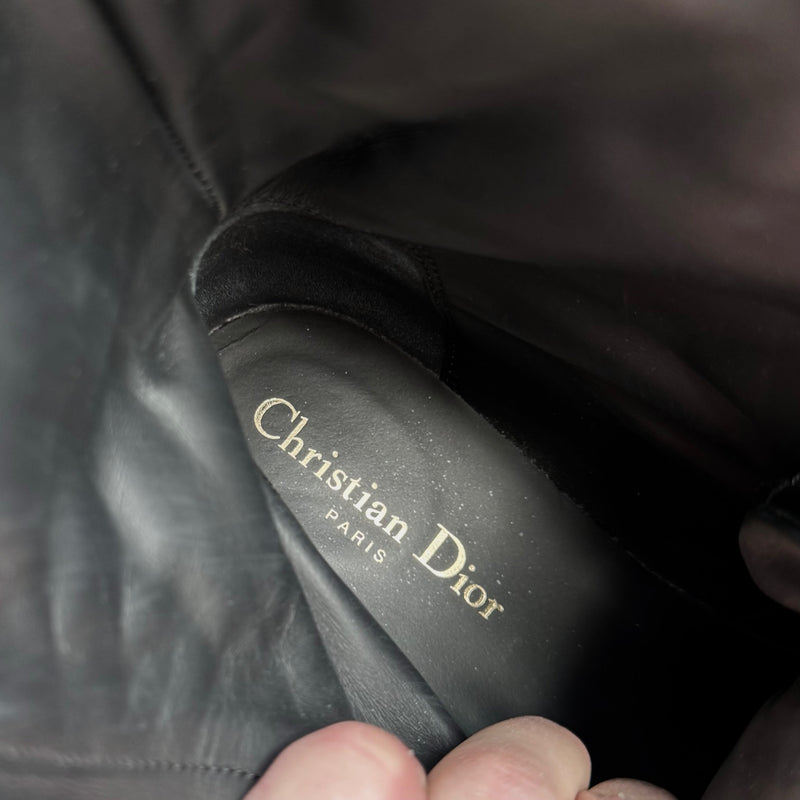 Bottes de combat matelassées Cannage noires Dior D-Leader