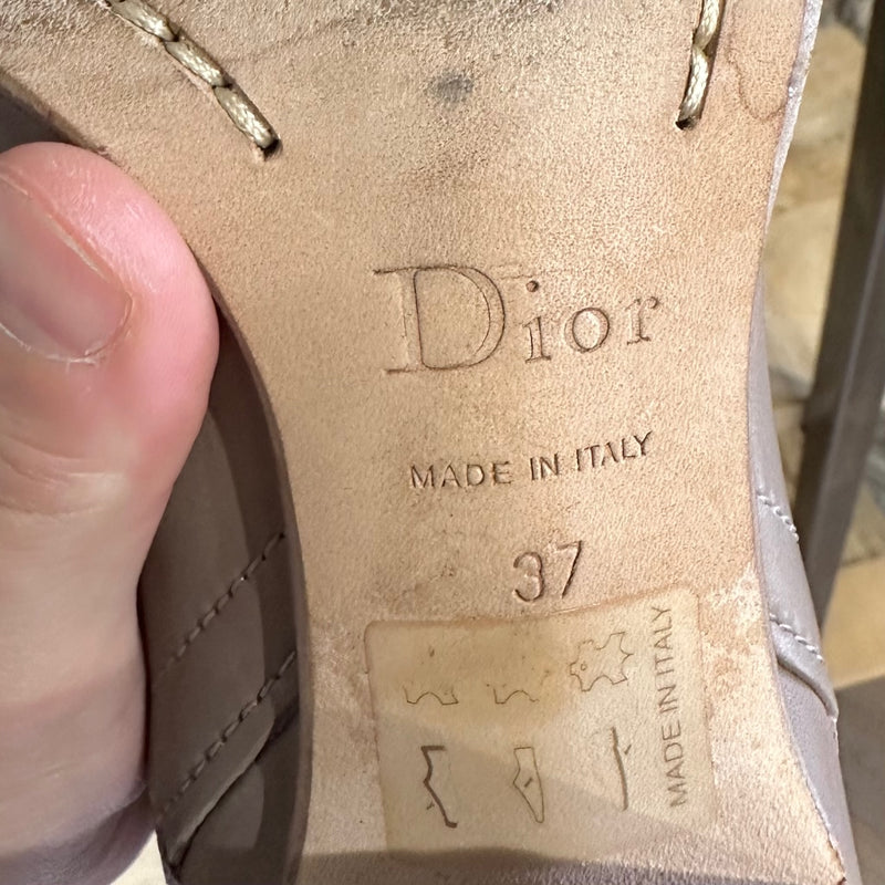 Christian Dior Taupe Leather Equestre Ankle Heeled Booties