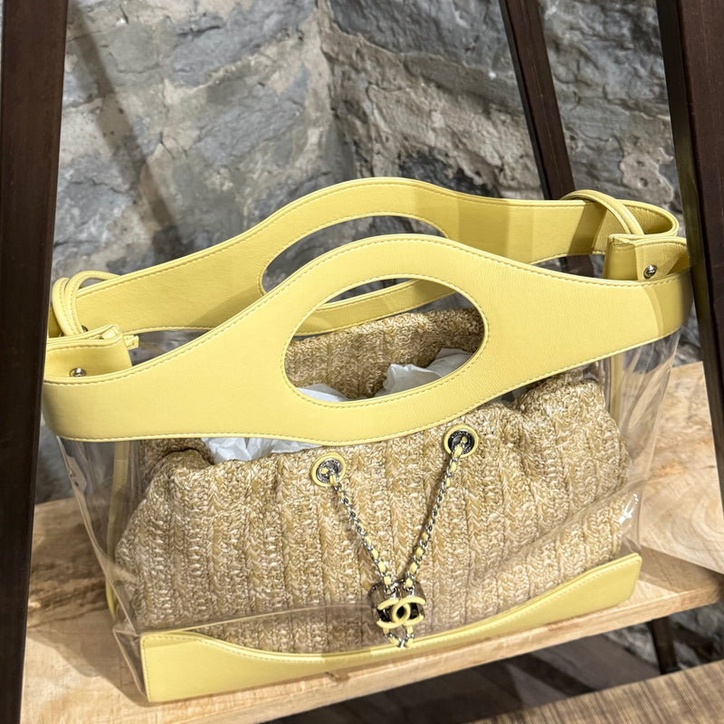 Chanel SS19 Yellow 31 PVC Raffia Shopping Bag