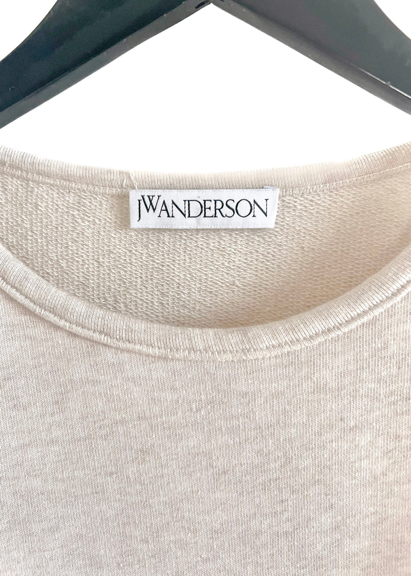 Sweat-shirt couleur oatmeal avec logo ancre brodé J.W. Anderson