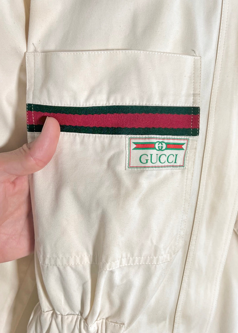 Combinaison-pantalon Gucci 2020 avec accents de logo Web ivoire