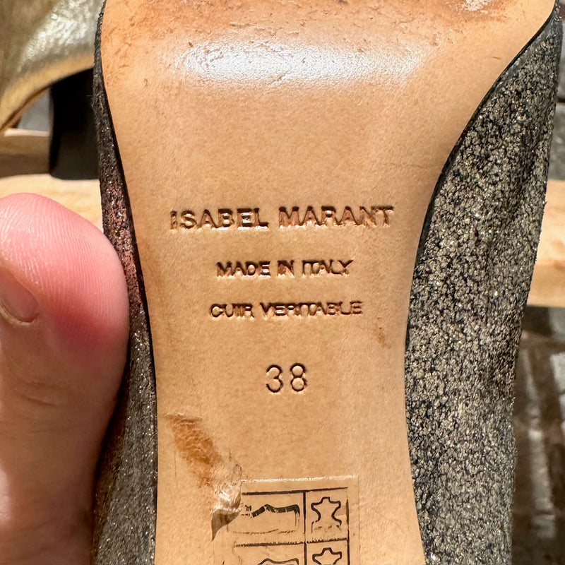 Bottines à talon métallisé doré Garrett d'Isabel Marant