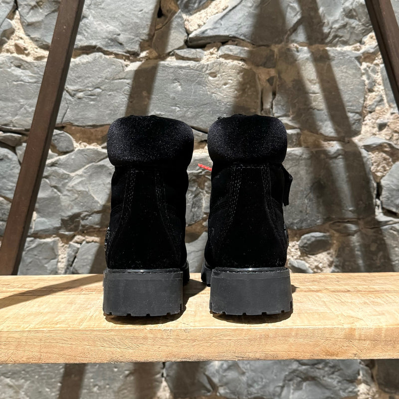 Bottes de combat Off-White X Timberland en velours noir