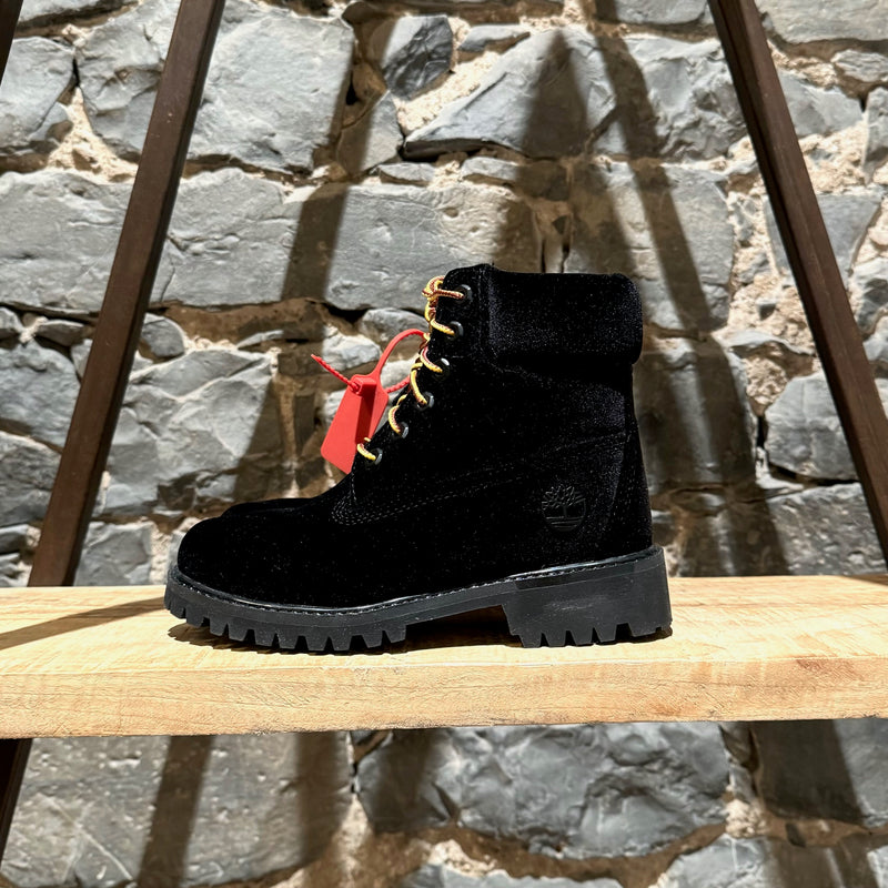 Bottes de combat Off-White X Timberland en velours noir