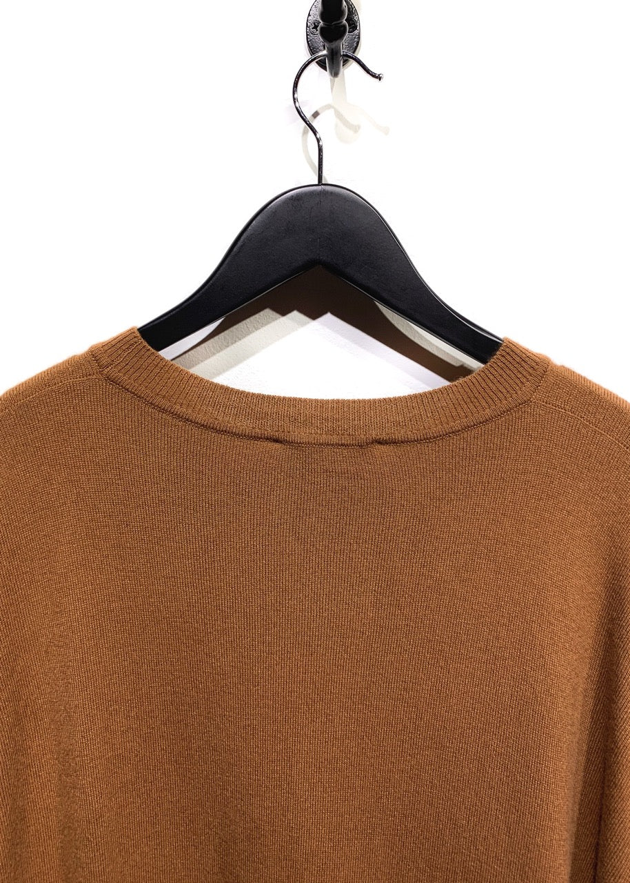 Jil Sander Rust Camel Asymmetrical Wool Cashmere Blend