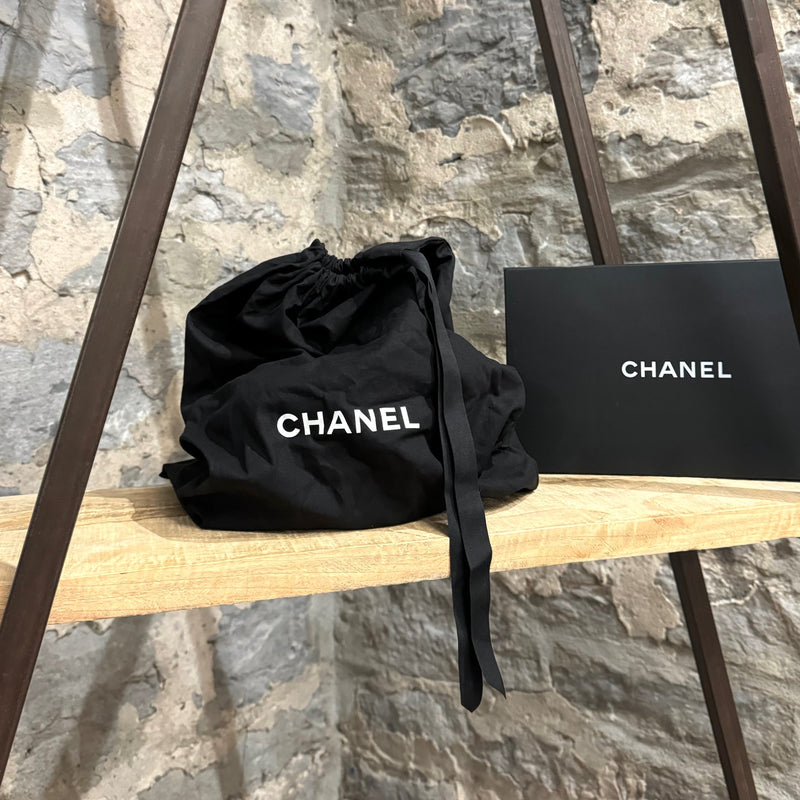 Chanel 2023 White Lambskin Mini Basket Gold Chain Vanity Bag