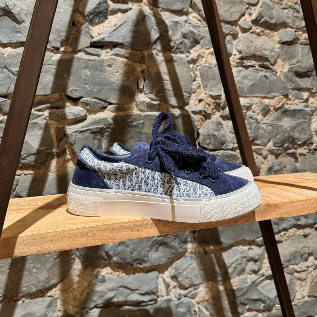 Dior B33 Blue Oblique Denim Low-top Sneakers