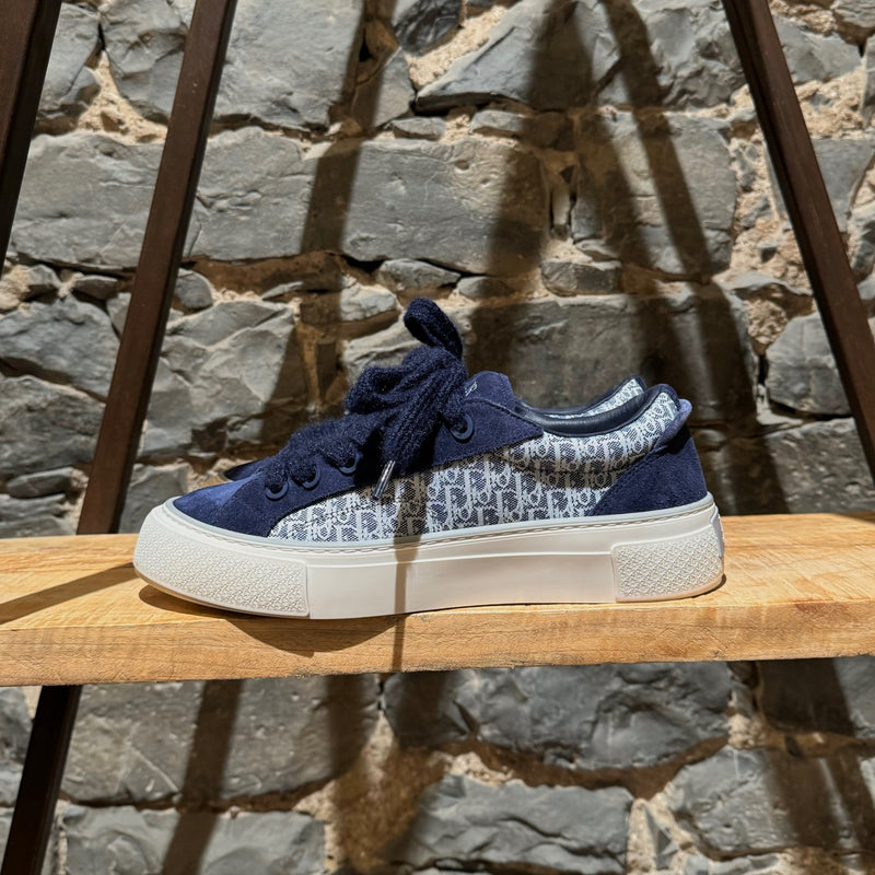 Baskets basses Dior B33 en denim bleu Oblique