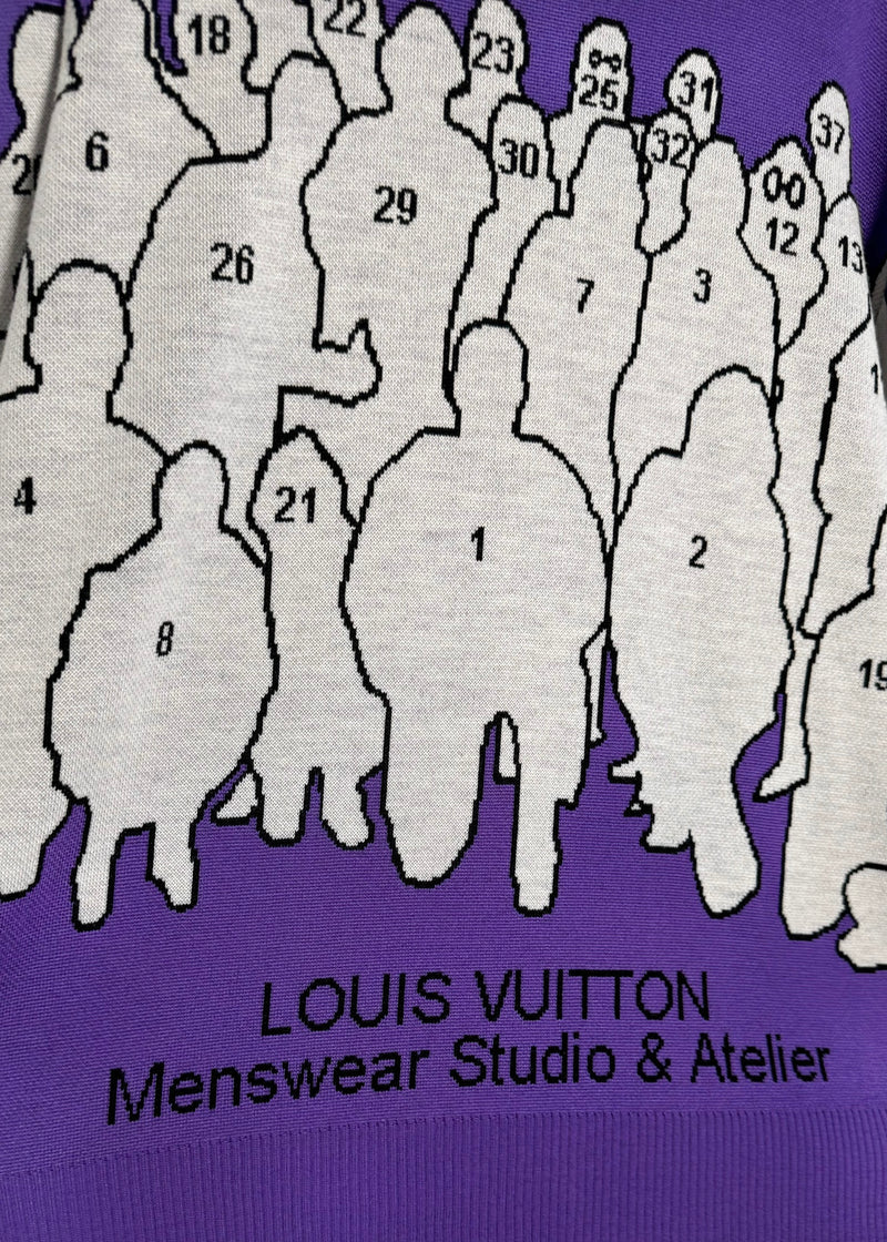 Pull en laine violet Louis Vuitton SS20 Studio Jacquard