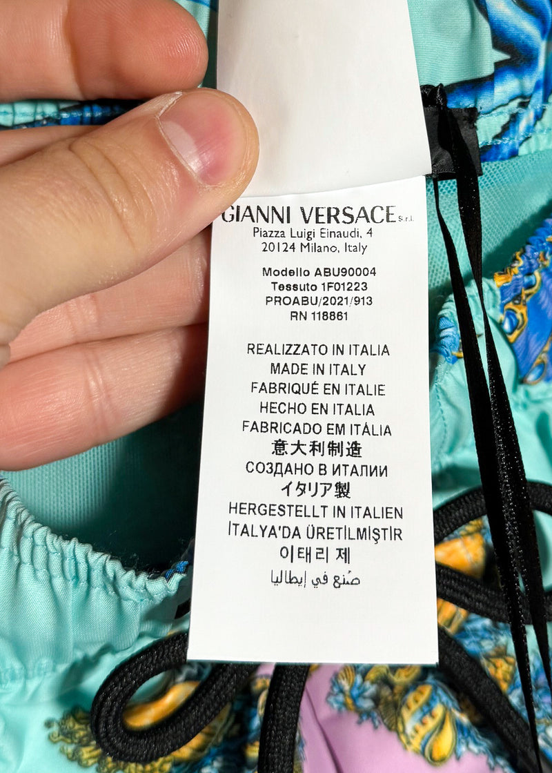 Maillot de bain Versace bleu imprimé Trésor de la Mer