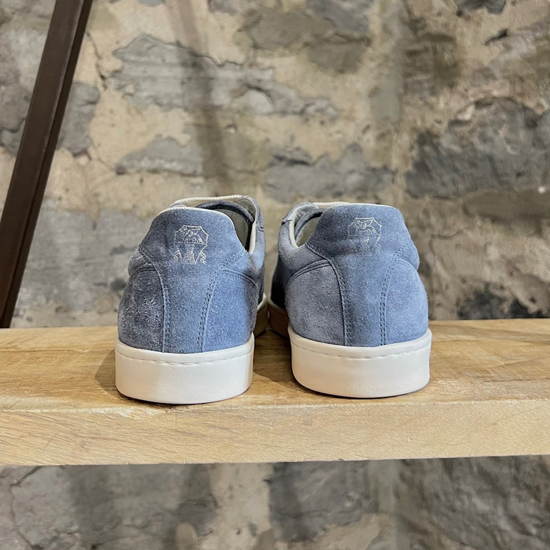 Brunello Cucinelli Blue Suede Low-top Sneakers