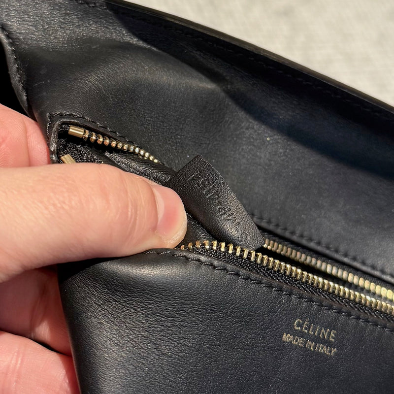 Céline Midnight Blue Croc Embossed Nubuck Small Tie Knot Tote Bag