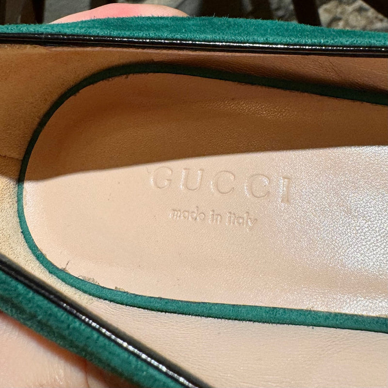 Gucci Green Suede Fringe Marmont Pumps