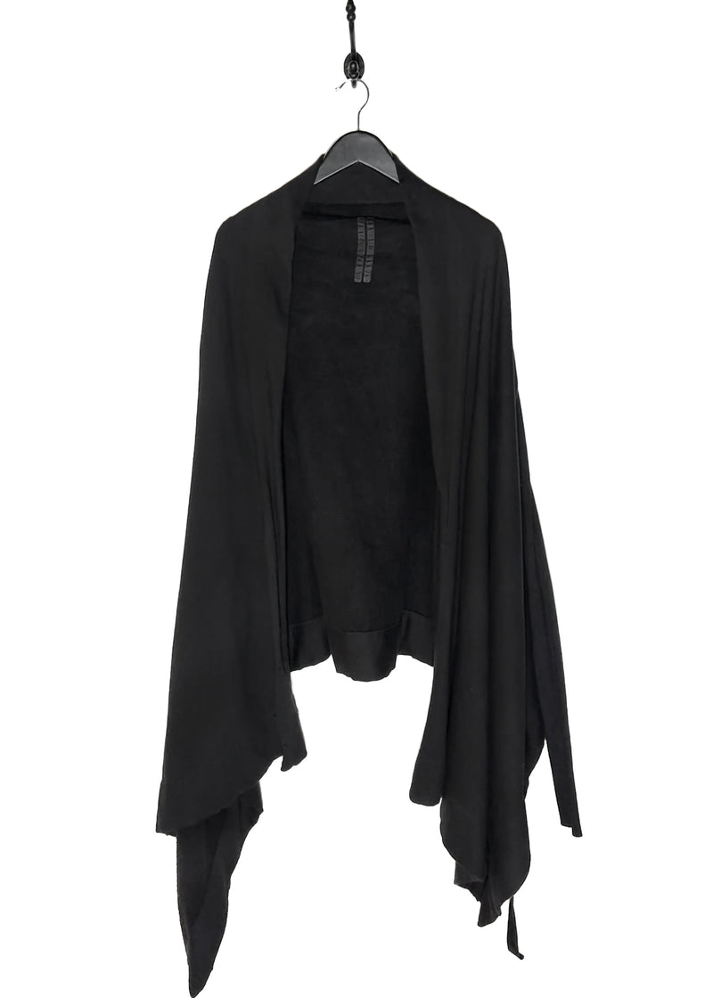 Rick Owens DRKSHDW Black Jersey Open Cardigan Sweater