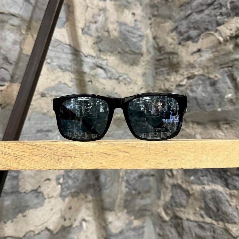 Dior B23 S2F Black Rectangular Sunglasses