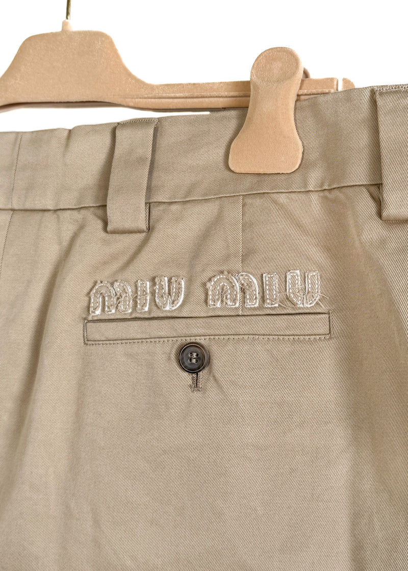 Miu Miu SS 2022 Runway Look #5 Beige Chino Mini Skirt