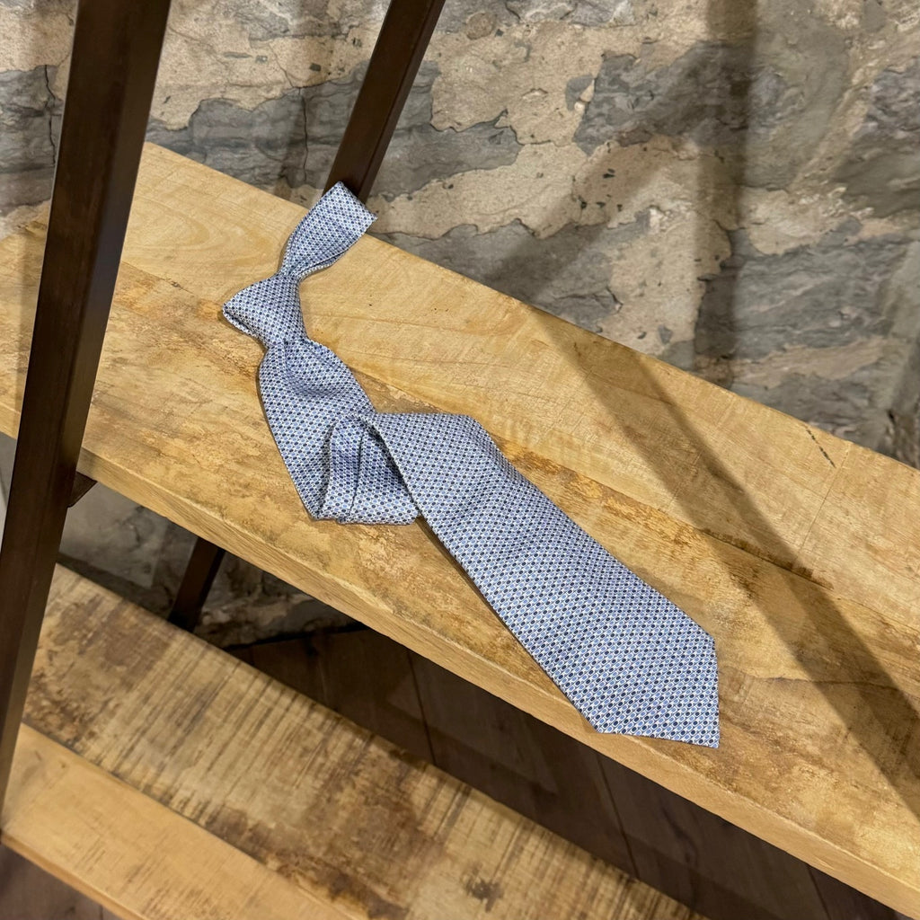 Hermès 3D Movie Glasses Prints Blue Silk Tie