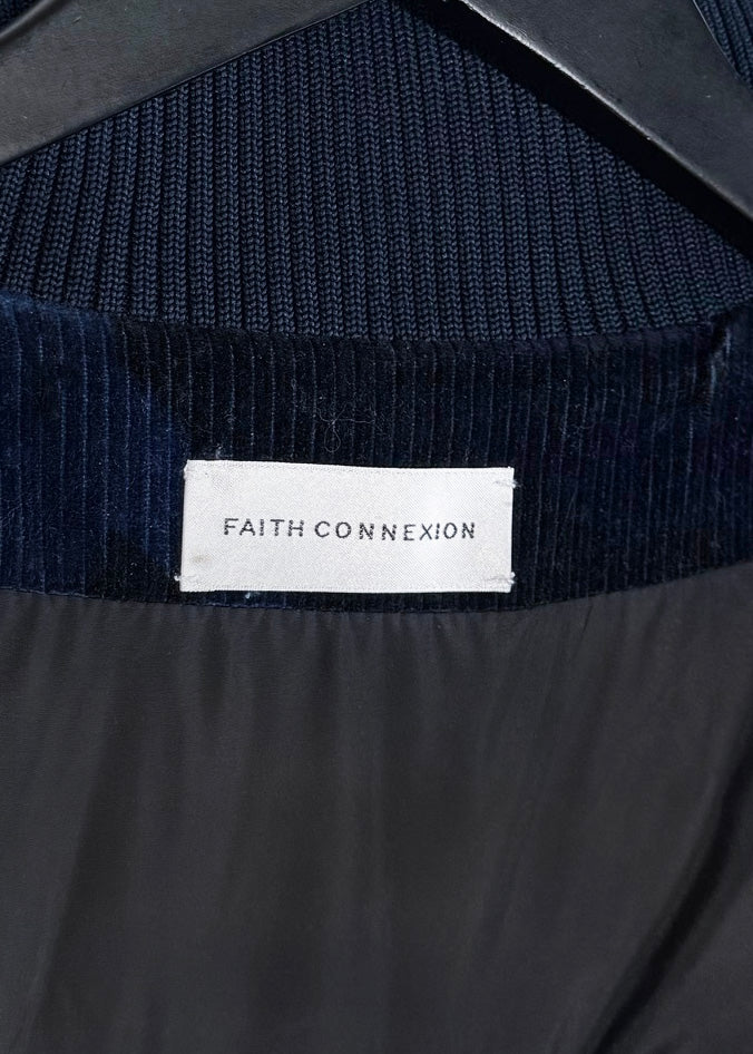 Blouson aviateur en velours côtelé camouflage bleu noir Faith Connexion