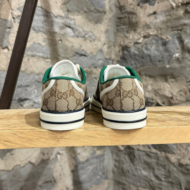Gucci Tennis 1977 Beige Canvas GG Sneakers
