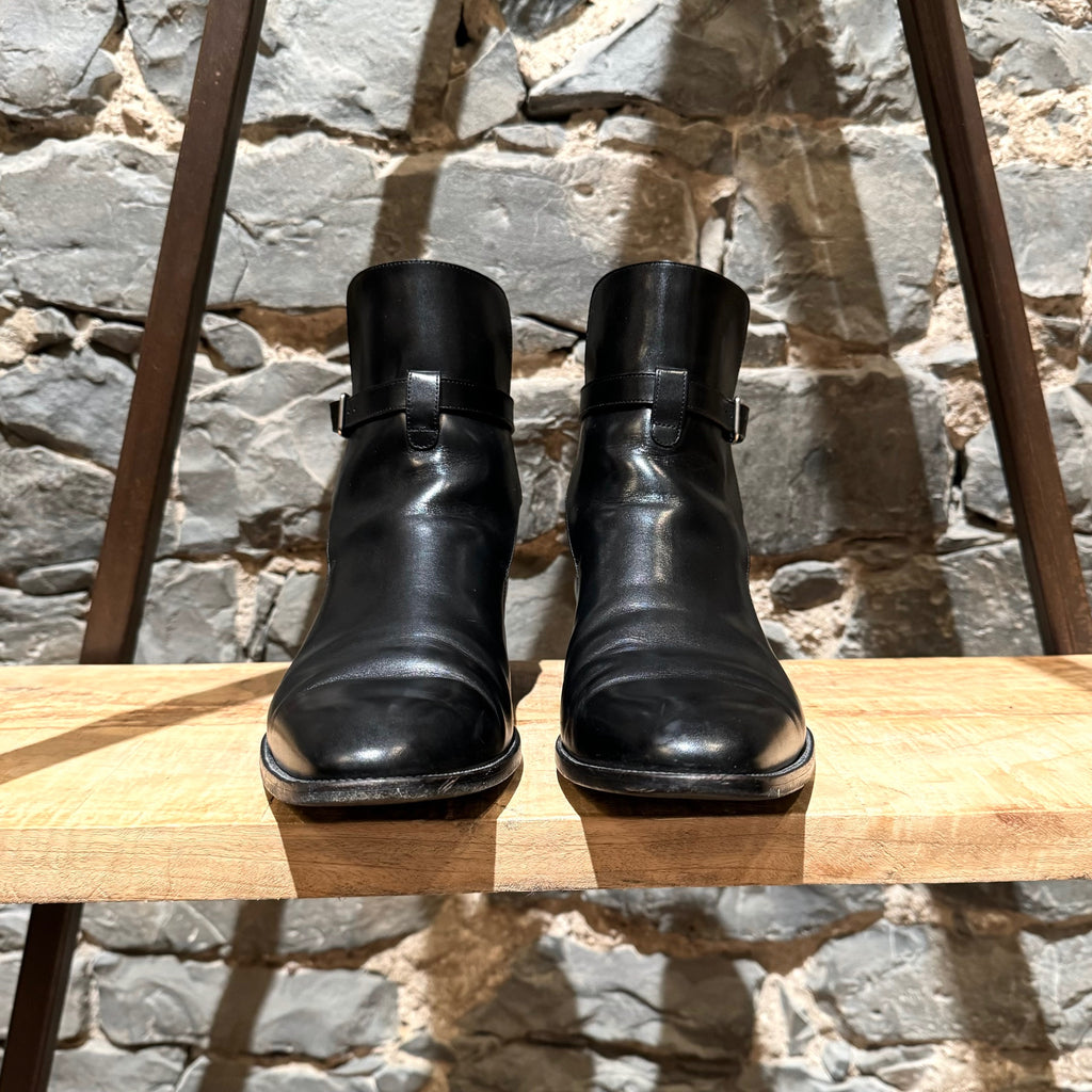 Saint Laurent Black Leather Jodhpur Wyatt 30 Boots