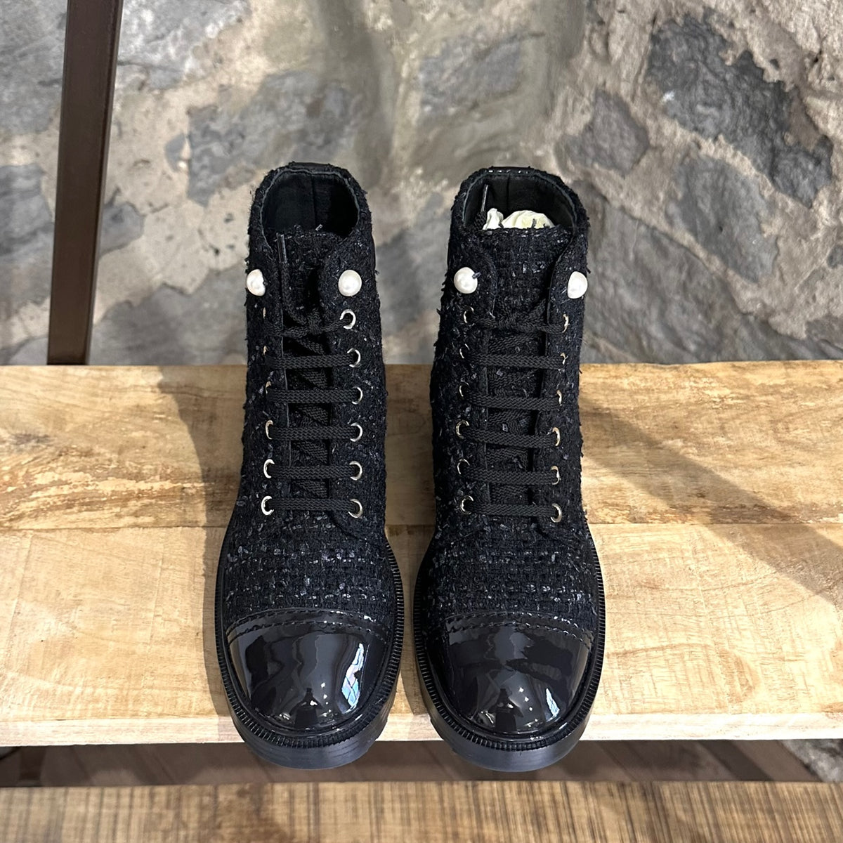 Chanel 2019 Interlocking CC Logo Combat Boots - ShopStyle
