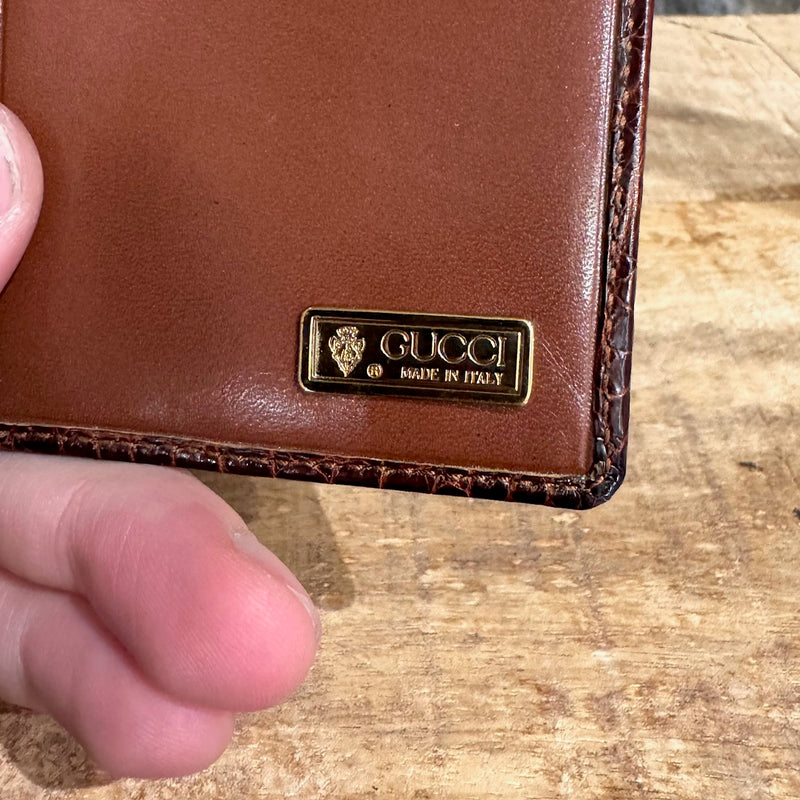 Gucci Vintage Alligator Flap Wallet
