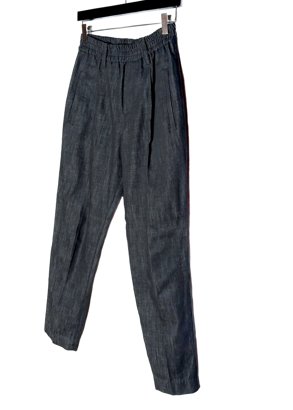 Brunello Cucinelli High Waisted Blue Black Elastic Waist Jogger Jeans