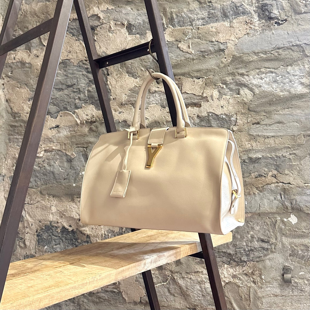 Saint Laurent Beige Leather Medium Chyc Top Handle Bag