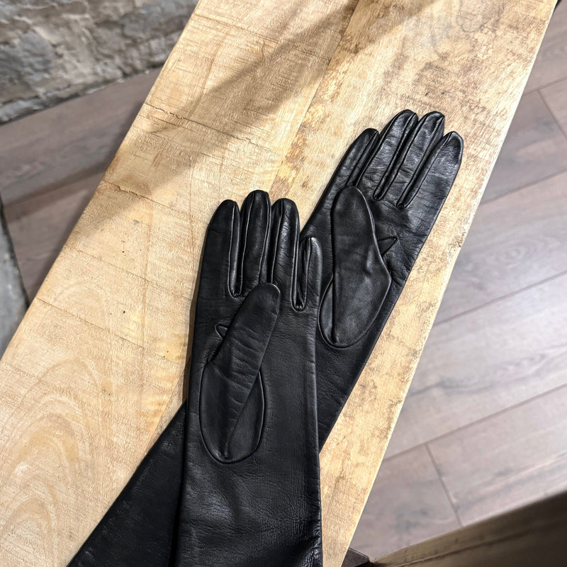 Dolce & Gabbana Black Leather Opera Gloves