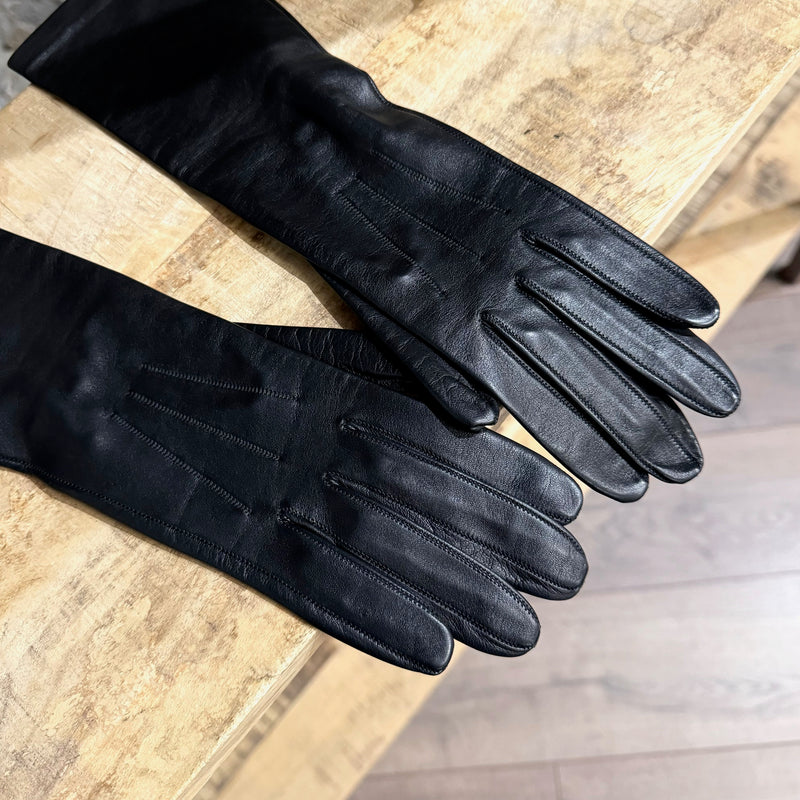 Lanvin 2006 Black Lambskin Leather Gloves